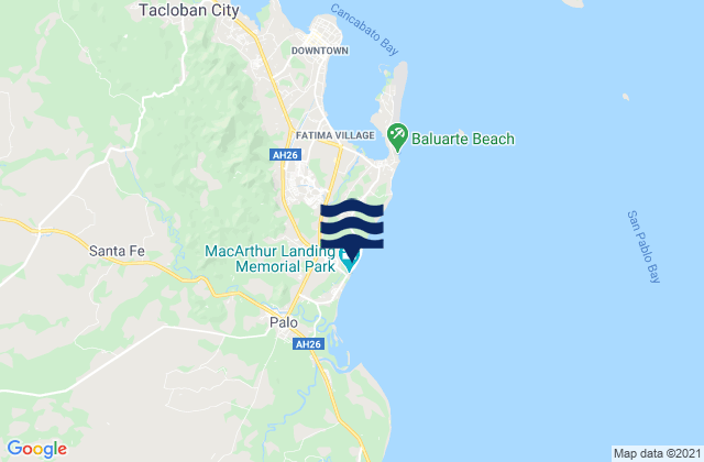 Mappa delle maree di Pawing, Philippines
