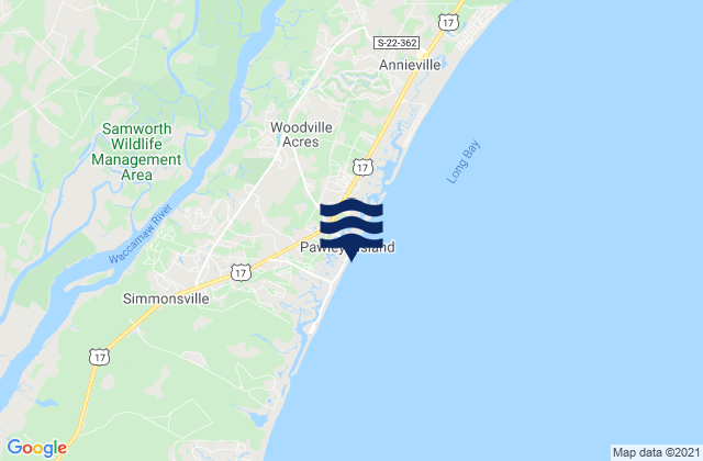 Mappa delle maree di Pawleys Island, United States