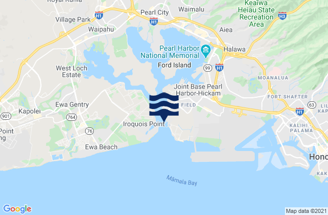 Mappa delle maree di Pearl Harbor Entrance (Bishop Point), United States