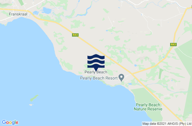 Mappa delle maree di Pearly Beach, South Africa