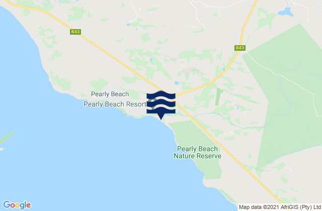 Mappa delle maree di Pearly Beach, South Africa
