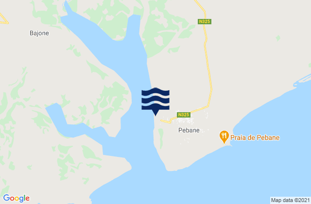 Mappa delle maree di Pebane District, Mozambique