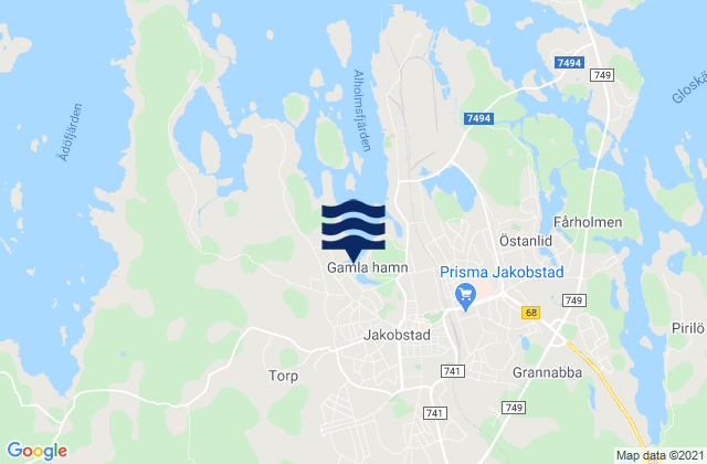 Mappa delle maree di Pedersöre, Finland