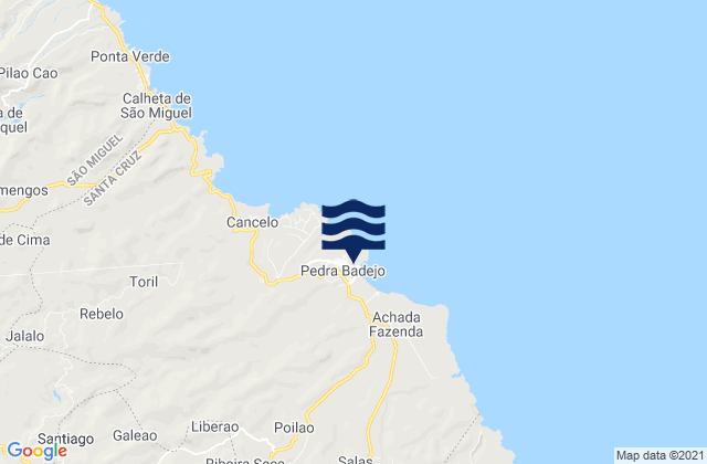 Mappa delle maree di Pedra Badejo, Cabo Verde