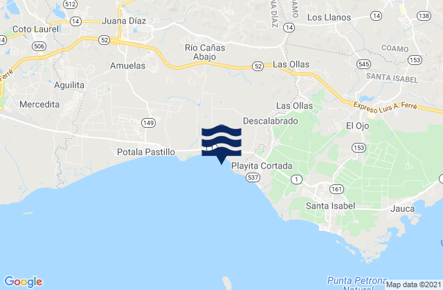 Mappa delle maree di Pedro García Barrio, Puerto Rico