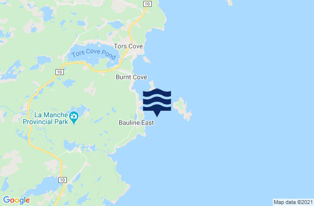 Mappa delle maree di Pee Pee Island, Canada