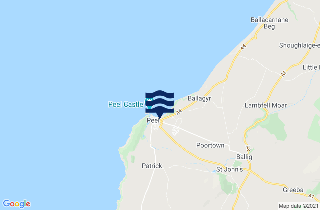 Mappa delle maree di Peel, Isle of Man