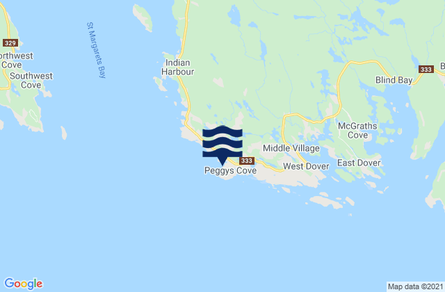 Mappa delle maree di Peggys Cove Lighthouse, Canada