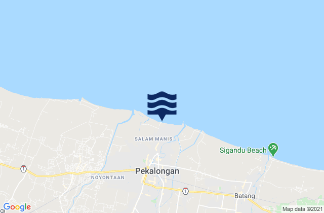 Mappa delle maree di Pekalongan, Indonesia
