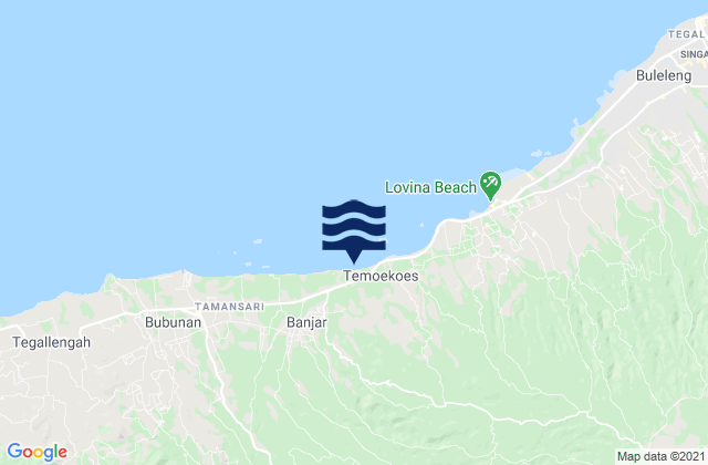 Mappa delle maree di Pelapuan, Indonesia