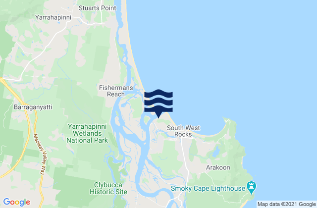Mappa delle maree di Pelican Island (North Coast), Australia