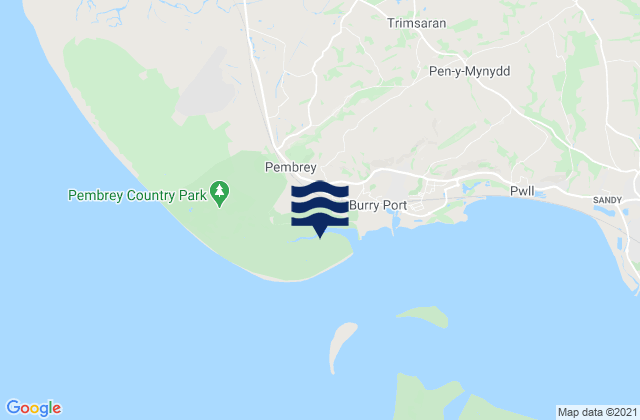 Mappa delle maree di Pembrey, United Kingdom