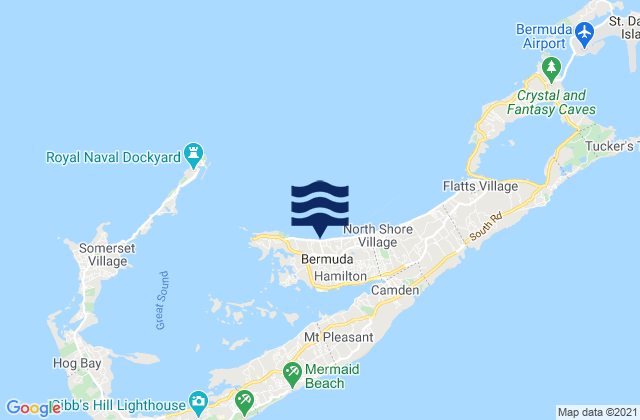 Mappa delle maree di Pembroke Parish, Bermuda