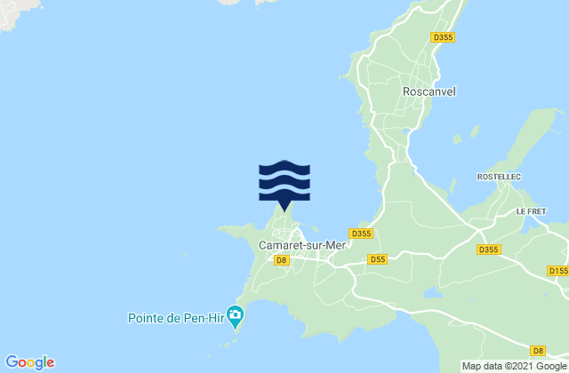 Mappa delle maree di Pen-Hat, France