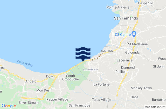 Mappa delle maree di Penal/Debe, Trinidad and Tobago