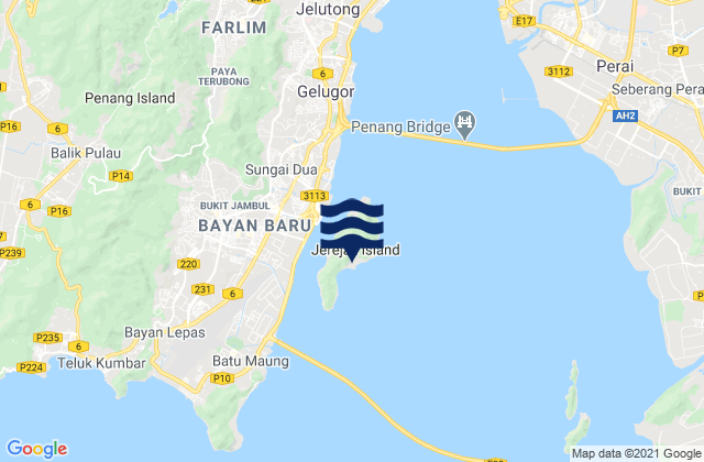 Mappa delle maree di Penang Shipyard, Malaysia