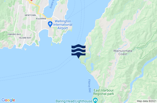 Mappa delle maree di Pencarrow Head, New Zealand