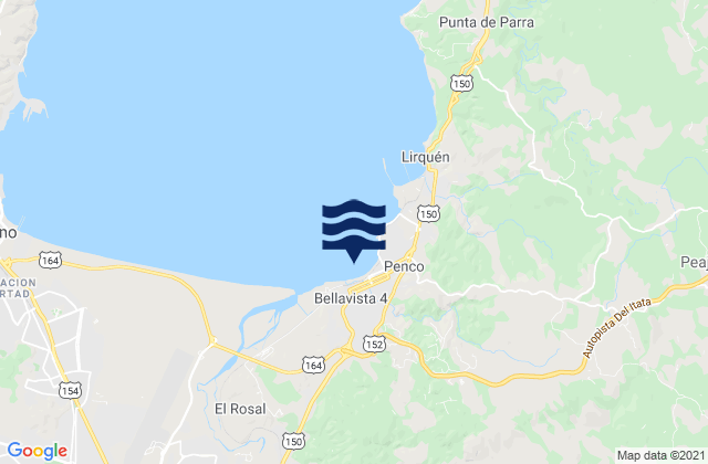Mappa delle maree di Penco, Chile