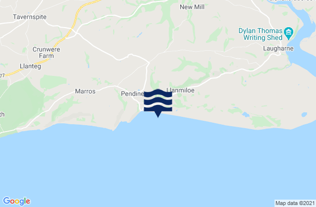 Mappa delle maree di Pendine Sands Beach, United Kingdom