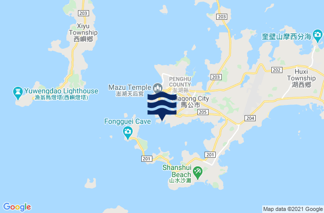 Mappa delle maree di Penghu (ma-Kung Kang), Taiwan