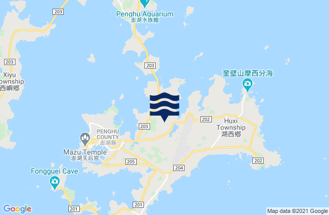 Mappa delle maree di Penghu County, Taiwan