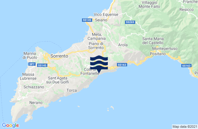 Mappa delle maree di Penisola Sorrentina, Italy