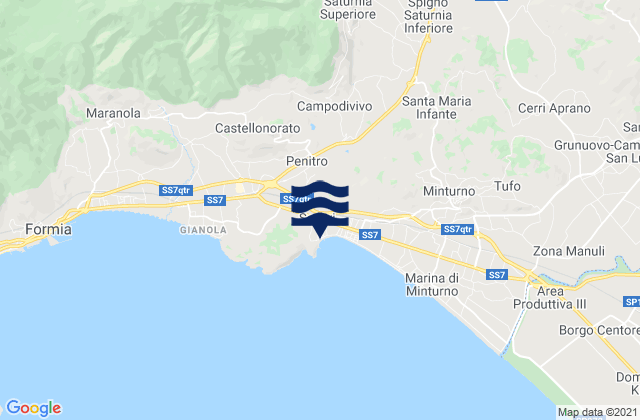 Mappa delle maree di Penitro, Italy