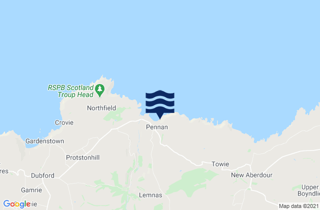 Mappa delle maree di Pennan, United Kingdom