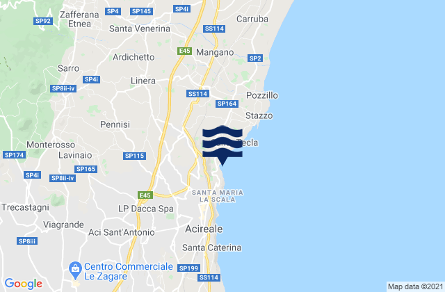 Mappa delle maree di Pennisi, Italy