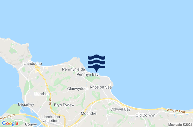 Mappa delle maree di Penrhyn Bay Beach, United Kingdom