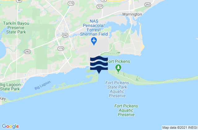 Mappa delle maree di Pensacola Bay Entrance, United States