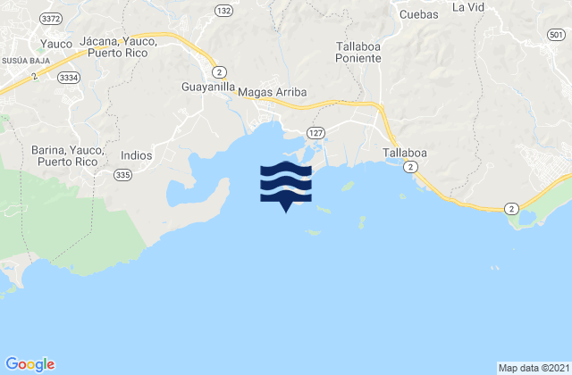 Mappa delle maree di Penuelas (Punta Guayanilla), Puerto Rico