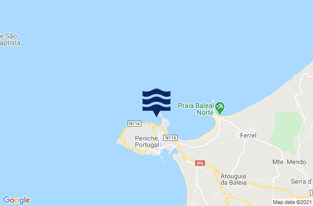 Mappa delle maree di Península de Peniche, Portugal