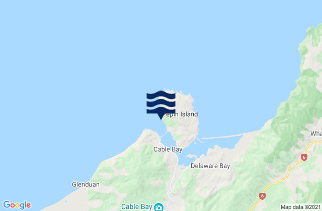 Mappa delle maree di Pepin Island, New Zealand
