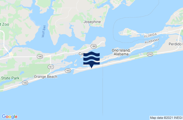 Mappa delle maree di Perdido Key, United States