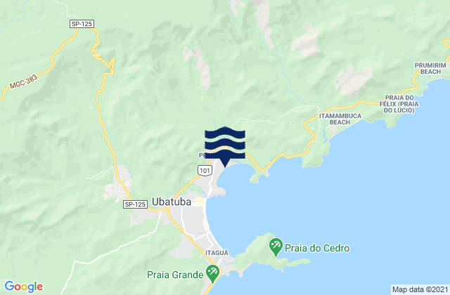 Mappa delle maree di Pereque-Acu, Brazil