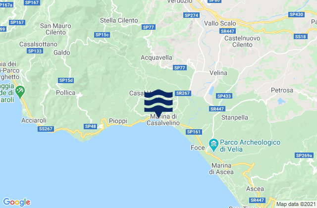 Mappa delle maree di Perito, Italy