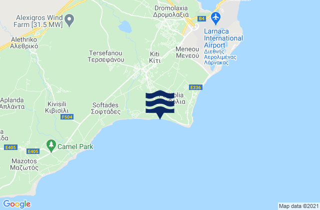Mappa delle maree di Perivólia, Cyprus