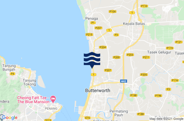 Mappa delle maree di Permatang Kuching, Malaysia