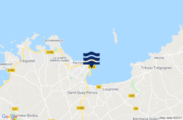 Mappa delle maree di Perros-Guirec, France