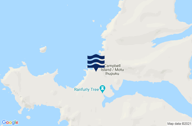 Mappa delle maree di Perseverance Harbour, New Zealand