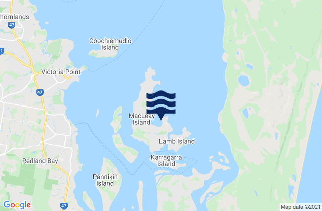 Mappa delle maree di Perulpa Island, Australia