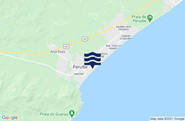 Mappa delle maree di Peruíbe, Brazil