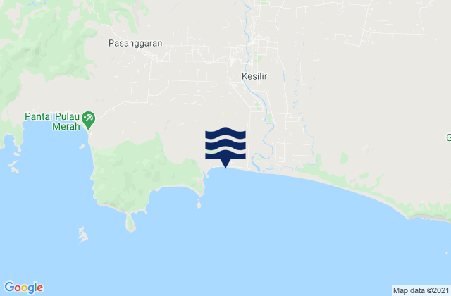 Mappa delle maree di Pesanggaran, Indonesia