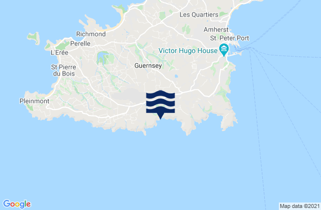 Mappa delle maree di Petit Bot Bay Beach, France