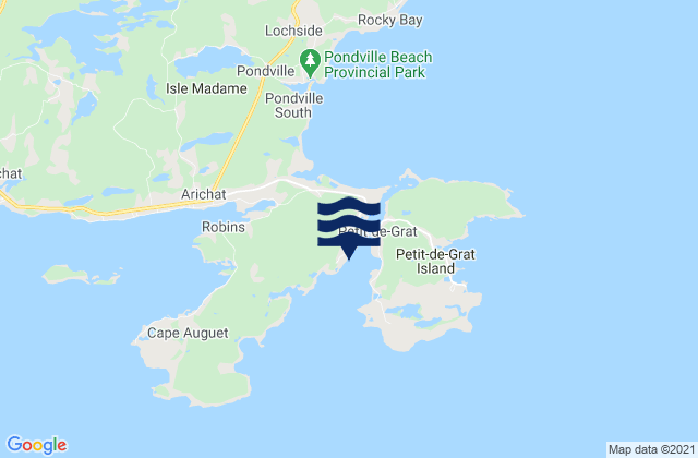 Mappa delle maree di Petit De Grat, Canada