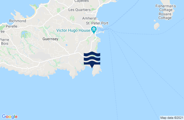 Mappa delle maree di Petit Port Beach, France