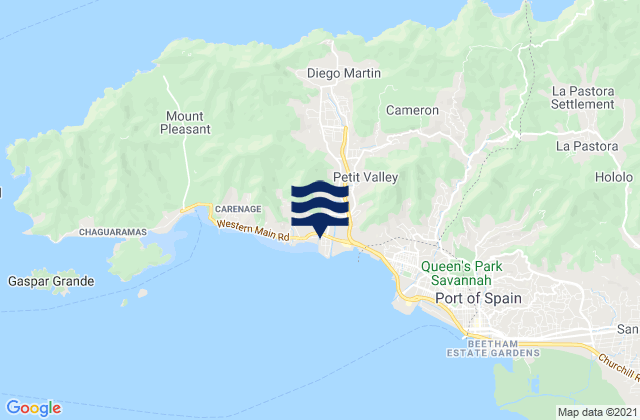 Mappa delle maree di Petit Valley, Trinidad and Tobago