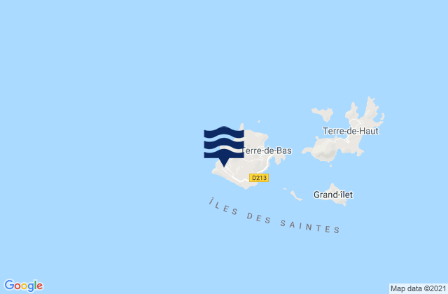 Mappa delle maree di Petites Anses, Guadeloupe