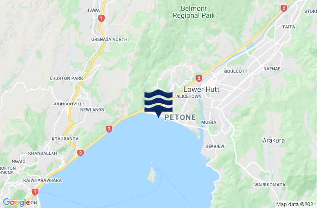Mappa delle maree di Petone, New Zealand